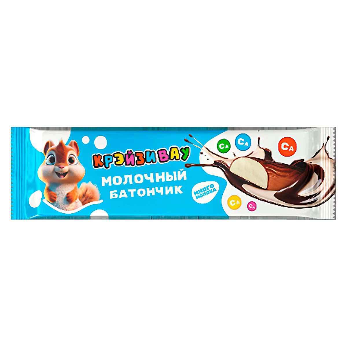Молочный шоколадный батончик КРЭЙЗИВАУ 35 гр  (28 шт в упак)
