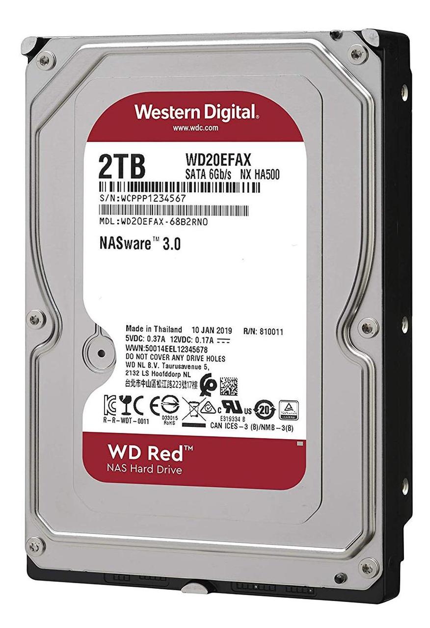 Жесткий диск HDD 2 Tb SATA 6Gb/s Western Digital Red WD20EFAX 3.5” 5400rpm 256MB