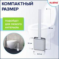 Ершик для унитаза силиконовый FLAT TYPE (плоский) напольный / настенный с креплением, LAIMA