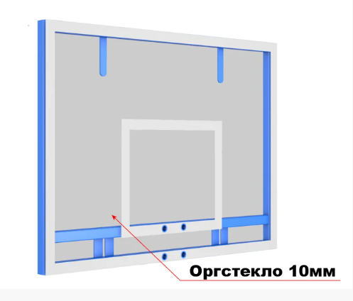 Щит баскетбольный из оргстекла 1200мм х 900мм без кольца - фото 2 - id-p46207961