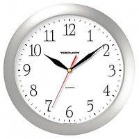 Часы d=290мм, круглые, белые, серебристый корпус, минеральное стекло Часпром