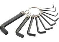 Набор ключей имбусовых HEX, 1,5 10 мм, CrV, 10шт.,оксидированные, на кольце SPARTA