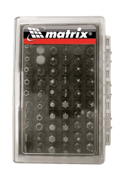 Набор бит с магнитным держателем, CrV,61шт MATRIX - фото 1 - id-p116021879