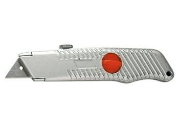 Нож, 18 мм, выдвижное трапециевидное лезвие, металлический корпус MATRIX - фото 1 - id-p116023982