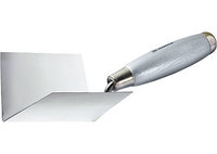 Мастерок из нерж. стали, 80 х 60 х 60 мм, для внутренних углов, деревянная ручка MATRIX