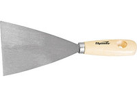 Шпательная лопатка из нержавеющей стали, 100 мм, деревянная ручка SPARTA