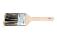 Кисть плоская "Декор" 1", натуральная черная щетина, деревянная ручка MATRIX