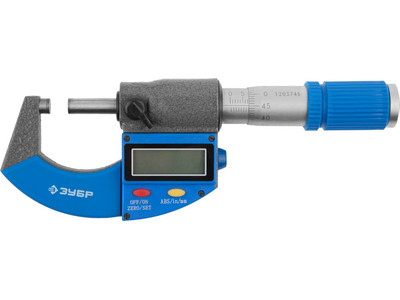 Микрометр гладкий цифровой Зубр  (МКЦ 25, диапазон 0-25мм, шаг 0,001мм)