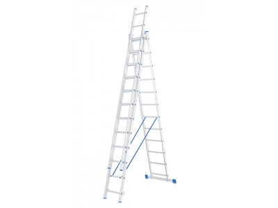 Лестница, алюминиевая, трехсекционная Сибртех (3 х 12 ступеней) - фото 1 - id-p116028525