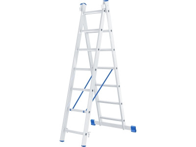 Лестница, алюминиевая, двухсекционная Сибртех 97908 (2 х 8 ступеней) - фото 1 - id-p116028529