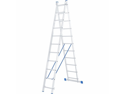 Лестница, алюминиевая, двухсекционная Сибртех 97912 (2 х 12 ступеней) - фото 1 - id-p116028533