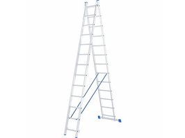 Лестница, алюминиевая, двухсекционная Сибртех 97914 (2 х 14 ступеней)