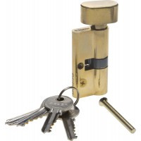 Механизм ЗУБР "МАСТЕР" цилиндровый, тип "ключ-защелка", цвет латунь, 5-PIN, 60мм 52103-60-1