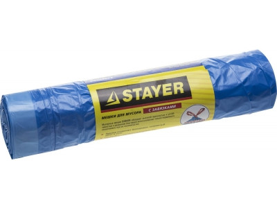 Мешки для мусора завязками, голубые Stayer Comfort  (30л, 20шт)