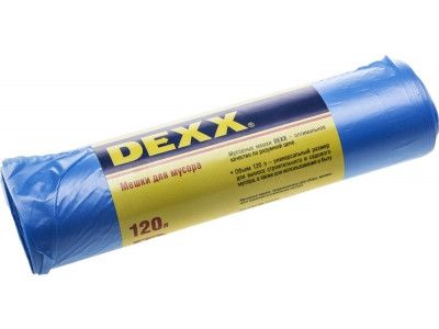 Мешки для мусора, голубые Dexx (120л, 10шт) - фото 1 - id-p116028797