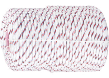 Плетеный 16-прядный полипропиленовый фал с сердечником 8мм, бухта 100м, 520кгс СИБРТЕХ Россия 93966