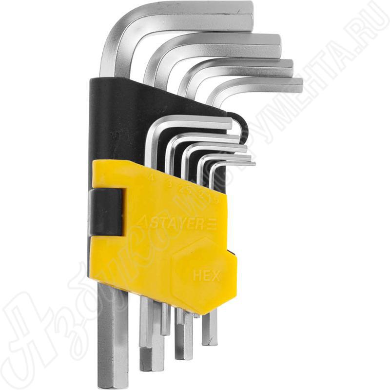 Набор Ключи "MASTER" имбусовые короткие, Cr-V, сатинированное покрытие, пластик. держатель, HEX 1,5-10мм, 9 пр - фото 1 - id-p116032278