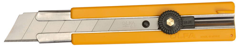 Нож с выдвижным лезвием, с резиновыми накладками Olfa  (25мм)