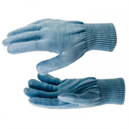 Перчатки трикотажные, акрил, цвет: голубой, двойная манжета, Россия. СИБРТЕХ - фото 1 - id-p116033757