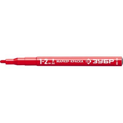 ЗУБР МК-200 красный, 1-2 мм маркер-краска, круглый наконечник (арт. 06326-3) - фото 1 - id-p116035787