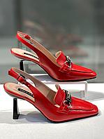 Стильные женские босоножки красного цвета "Paoletti". Качественная женская обувь. 36