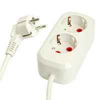 Удлинитель двухместный с/з STEKKER HM06-21-05 3x1мм2, 5м, серия Home (У10-001), белый