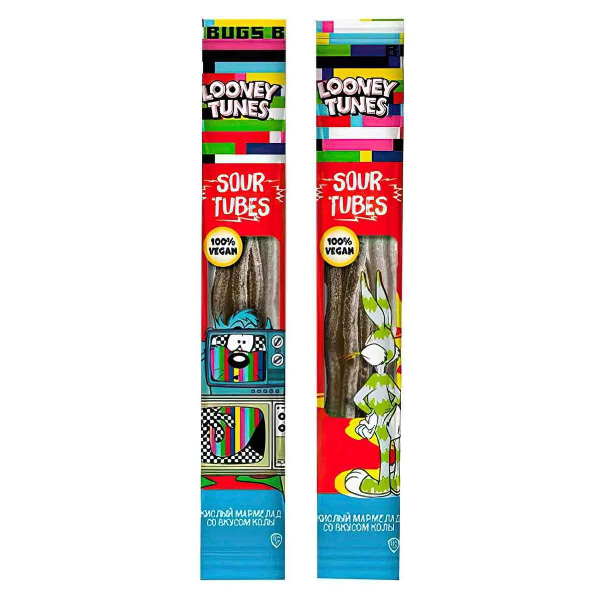 Жев.мармелад LOONEY TUNES sour Tubes cо вкусом Колы 35 гр  (24 шт в упаковке)