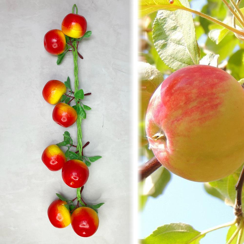 Искусственные фрукты связка яблоки 60 см желто красные - фото 1 - id-p116045899