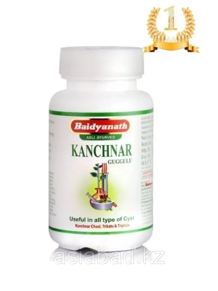 Канчнар Гуггул ( Kanchar Guggulu Baidyanath ) очищение и омоложение организма; Очищение крови лимфы кожи Псори, фото 1