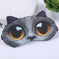 Мягкая маска для сна Кошка с ушками