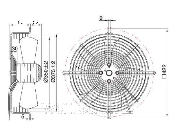 Вентилятор осевой MaEr Micro-motor YDWF74L34P4-350, 2800 м3/час - фото 3 - id-p115969127