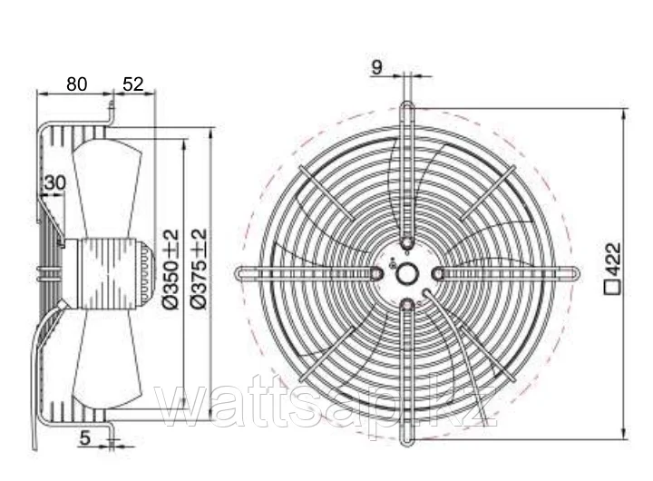 Вентилятор осевой MaEr Micro-motor YDWF74L34P6-350, 2000 м3/час - фото 3 - id-p115969213