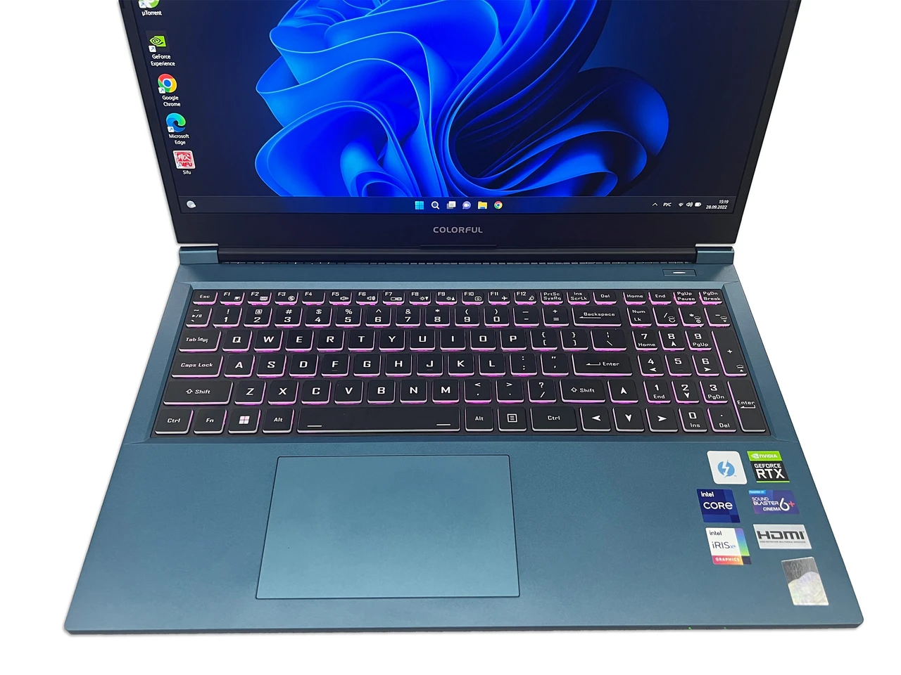 Игровой ноутбук Colorful X15 XS 15.6" 144Hz IPS i7-12700H/16Gb/512Gb/3050Ti/Win11Home (22-HC75B16512A-B-SA)