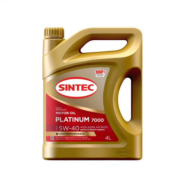 Sintec масло моторное синтетическое Platinum 7000 SAE 5W-40 ACEA A3 \B4 4 л - фото 1 - id-p116050942