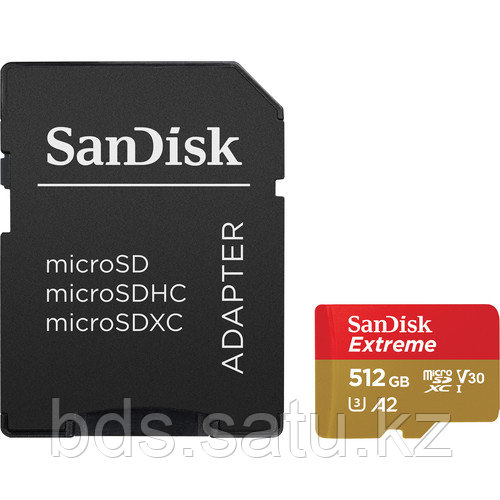 Карта памяти SanDisk Extreme 512gb(160/90) UHS-I microSDXC с адаптером SD (SDSQXA1-512G-AN6MA)