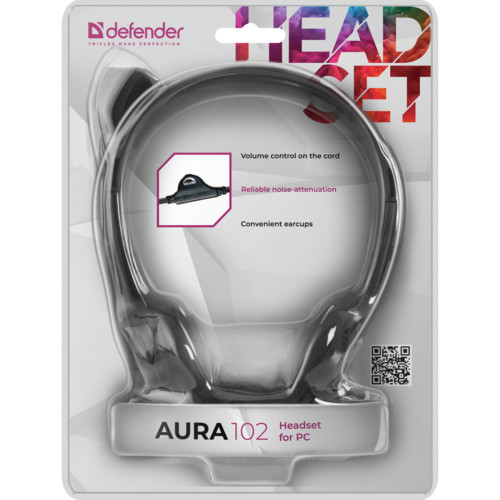 Defender Aura HN-102 Black наушники (Aura HN-102 Black) - фото 3 - id-p116054733