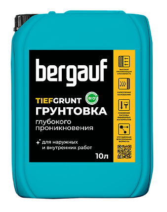 Bergauf, TIEFGRUNT (Тифгрунт), Грунтовка глубокого проникновения, 10 л, зима-лето, фото 1