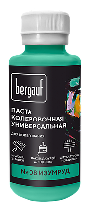 Бергауф, Паста колеровочная универсальная, "ИЗУМРУД" 0.1л, фото 1