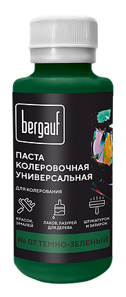 Бергауф, Паста колеровочная универсальная, "ТЁМНО-ЗЕЛЁНЫЙ" 0.1л, фото 1