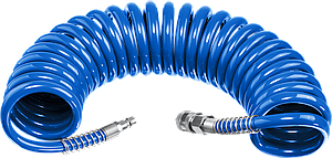 Воздушный спиральный шланг ЗУБР с фитингами рапид 8х12 мм 6472   серия «ПРОФЕССИОНАЛ»