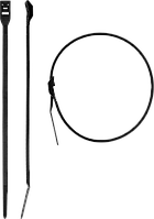Кабельные стяжки черные КОБРА, с плоским замком, нейлоновые, пакет 30935- серия «ПРОФЕССИОНАЛ»