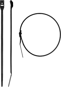 Кабельные стяжки черные КОБРА, с плоским замком, нейлоновые, пакет 30935-   серия «ПРОФЕССИОНАЛ»