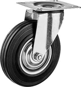 Колеса поворотные из литой резины с металлическим диском 30936-S   серия «ПРОФЕССИОНАЛ»