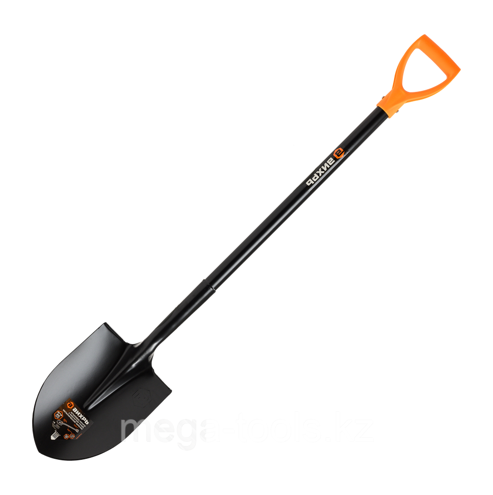 Штыковая лопата Вихрь с изогнутой тулейкой, металлический черенок