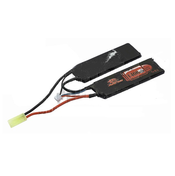 Storm Power Аккумулятор LiPo Лепесткового типа 7,4 В 1400 mAh 20C. Размер - 2x(102x34.5x6) мм., фото 1