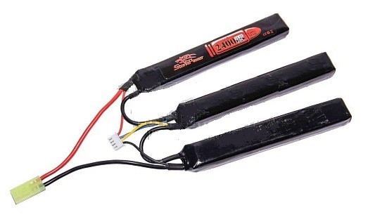 Storm Power Аккумулятор LiPo Лепесткового типа 11,1 В 2400 mAh 20C. Размер - 3x(130x20x13) мм., фото 1