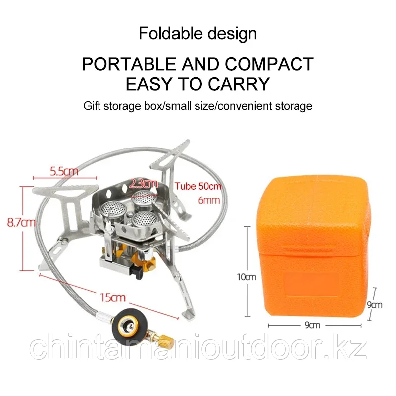 Туристическая горелка Widesea c ветрозащитой складная компактная - фото 2 - id-p116064079
