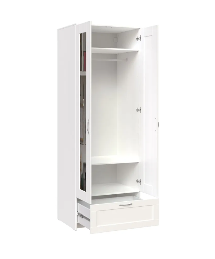 Шкаф СИРИУС комбинированный 2 двери 1 ящик и 2 зеркала, 78х59х220 см, белый - фото 2 - id-p116064111