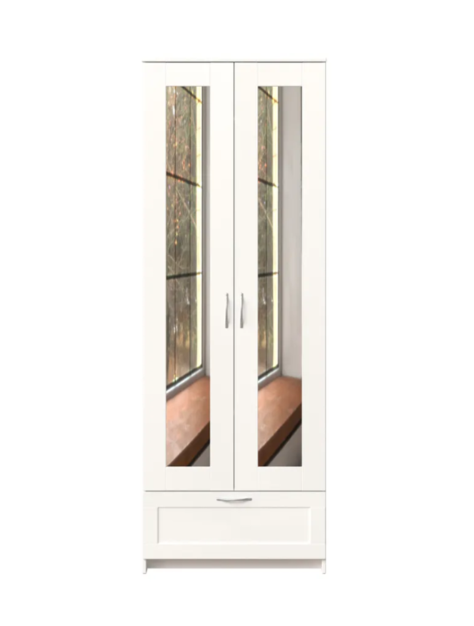Шкаф СИРИУС комбинированный 2 двери 1 ящик и 2 зеркала, 78х59х220 см, белый - фото 4 - id-p116064111