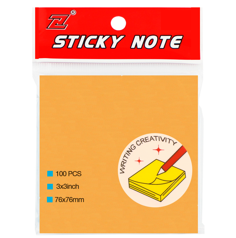 Клейкие листики "Sticky" 76 х 76 мм, 5 неоновых цветов, 100 листов - фото 1 - id-p116064145